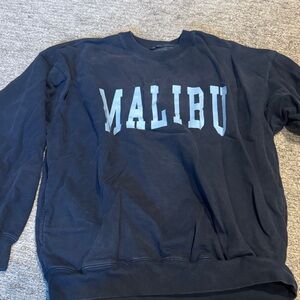 Brandy Melville Navy Blue Malibu Crewneck Sweater